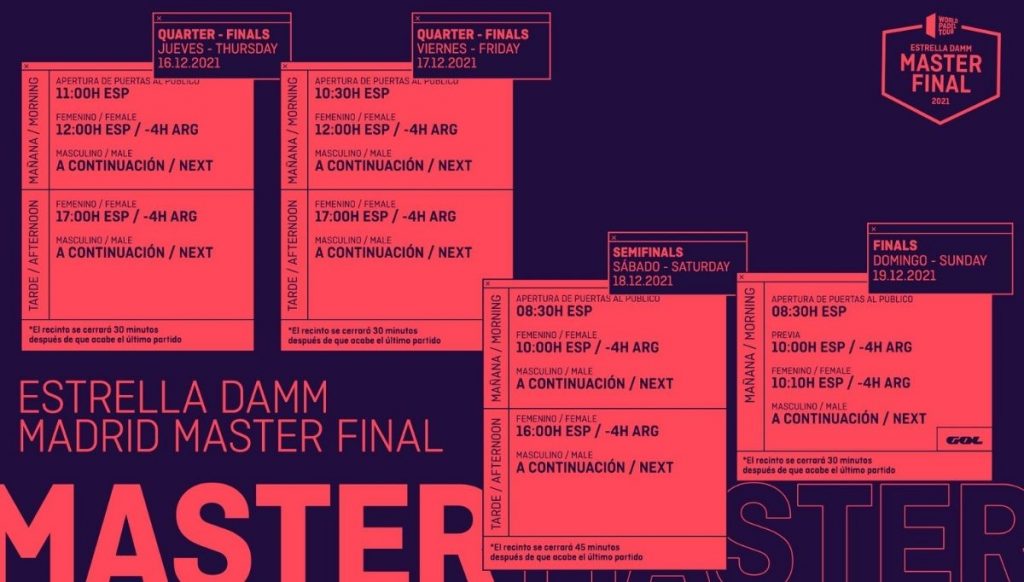 Estrella Damm Master Final 2021 Horarios y dónde ver el torneo