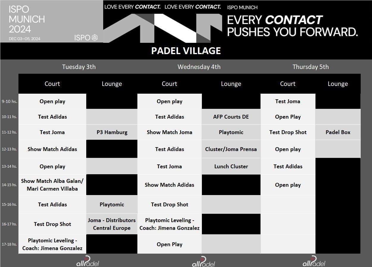 Activities at the ISPO Padel Village