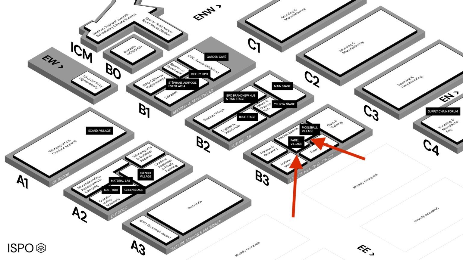 This Padel Village will be located in Hall B3, in the racket sports area, next to the Pickleball Village