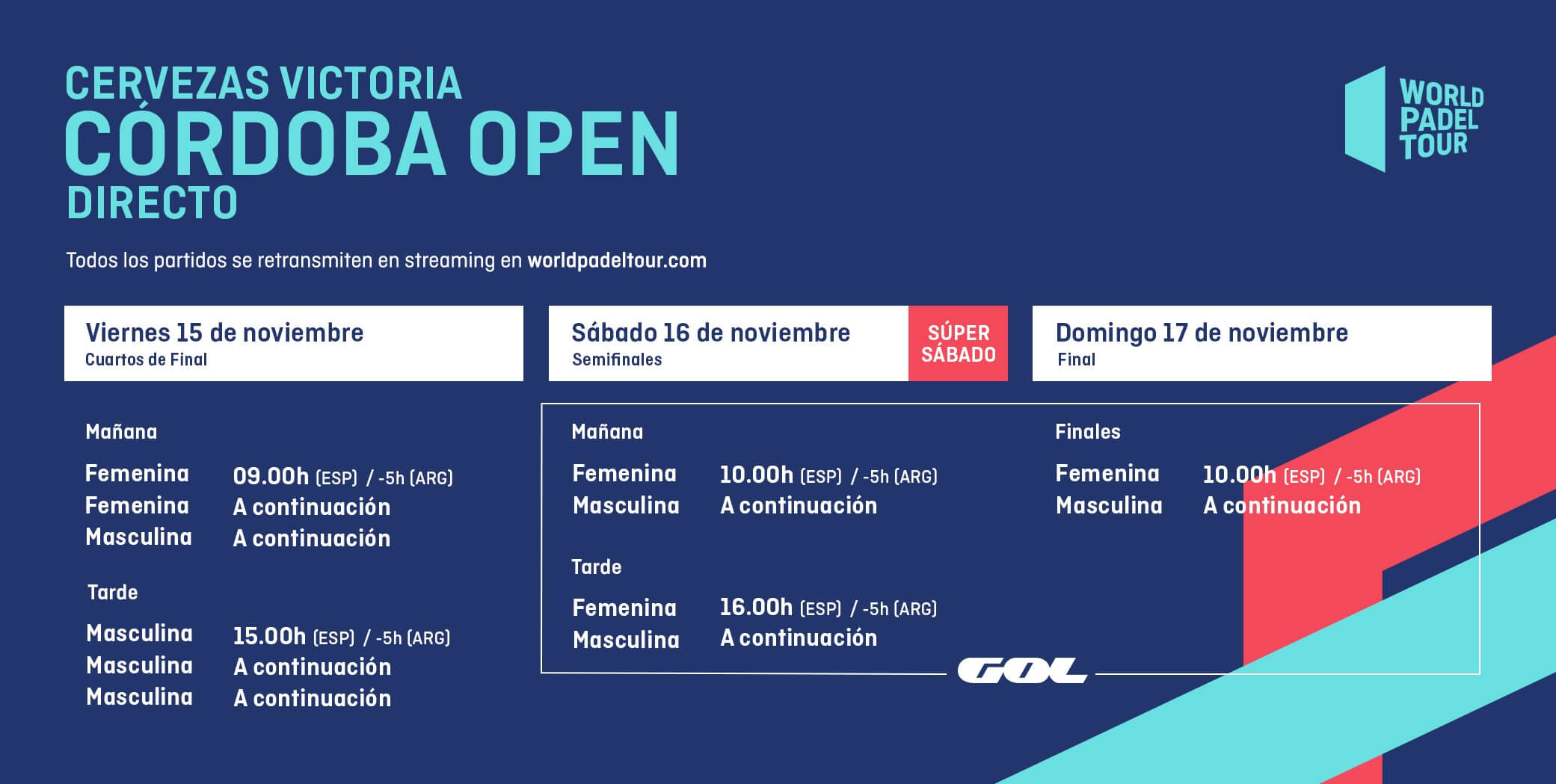 Conoce los horarios del streaming del Córdoba Open