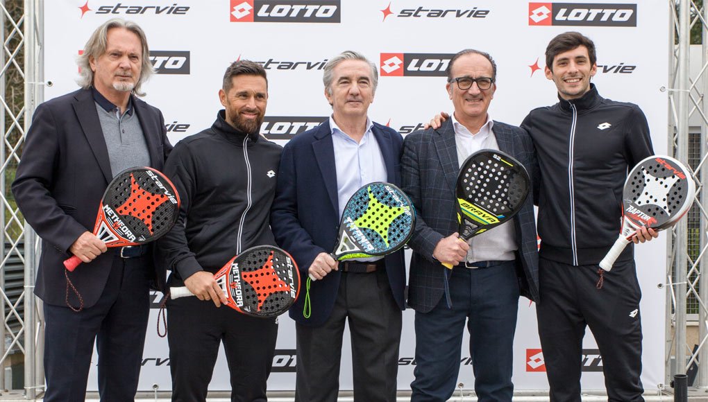 Mati Díaz und Stupaczuk zusammen mit den Vertretern von Lotto und StarVie.